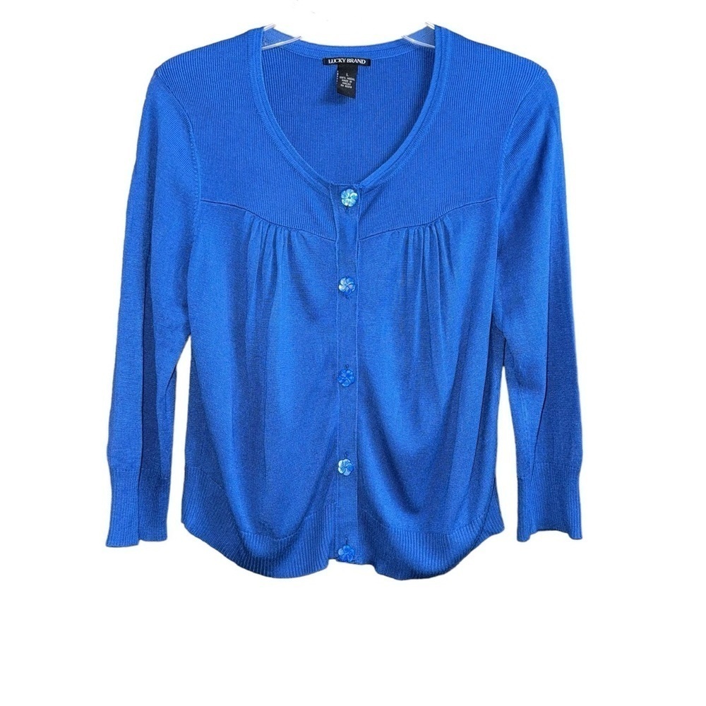 Lucky Brand (EUC) Cropped Cardigan, Size Large - Picture 3 of 11